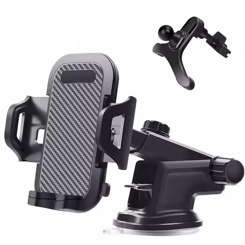 Premium Car Phone Holder for Dashboard and Windshield - Suction Cup and Vent Clip Accessory for Hands-Free Use