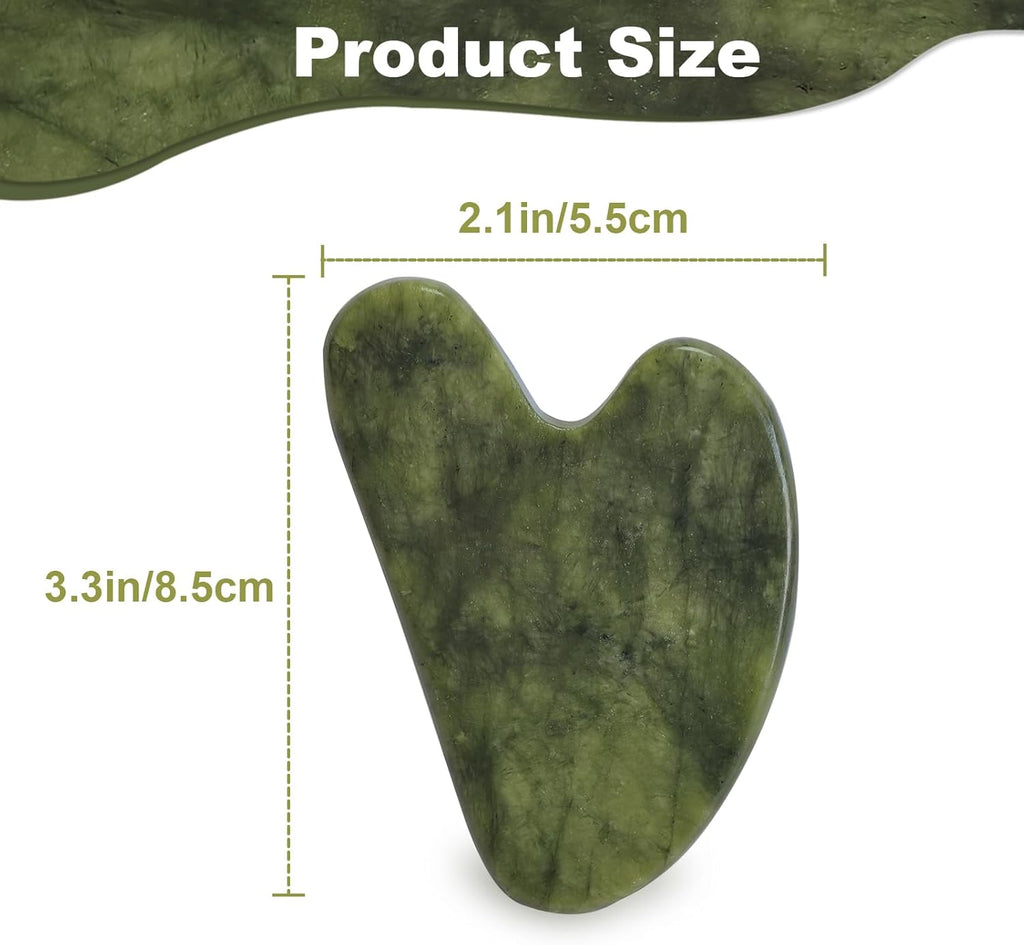 Gua Sha Facial Tools for Skin Care Massage Tools for Self Care Jade Body Guasha Stone Spa Kit Face Sculpting Tool for Beauty Puffiness Reduction Muscle Tension Relief Jawline Sculptor Green